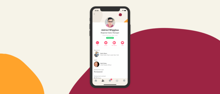 user profile, mobile interface