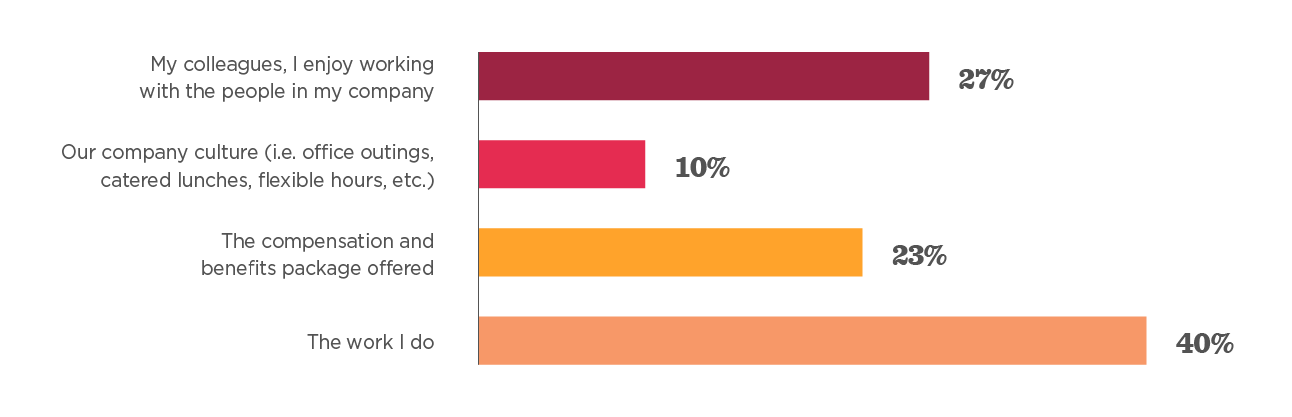 work satisfaction chart, employment factors visualization