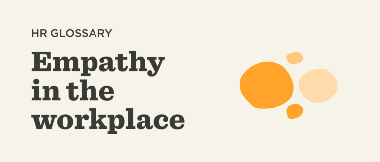 HR glossary on empathy in the workplace with friendly color bubbles for a modern, approachable design. Empathy focus., HR glossary, empathy in the workplace