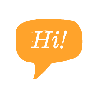 speech bubble, greeting message