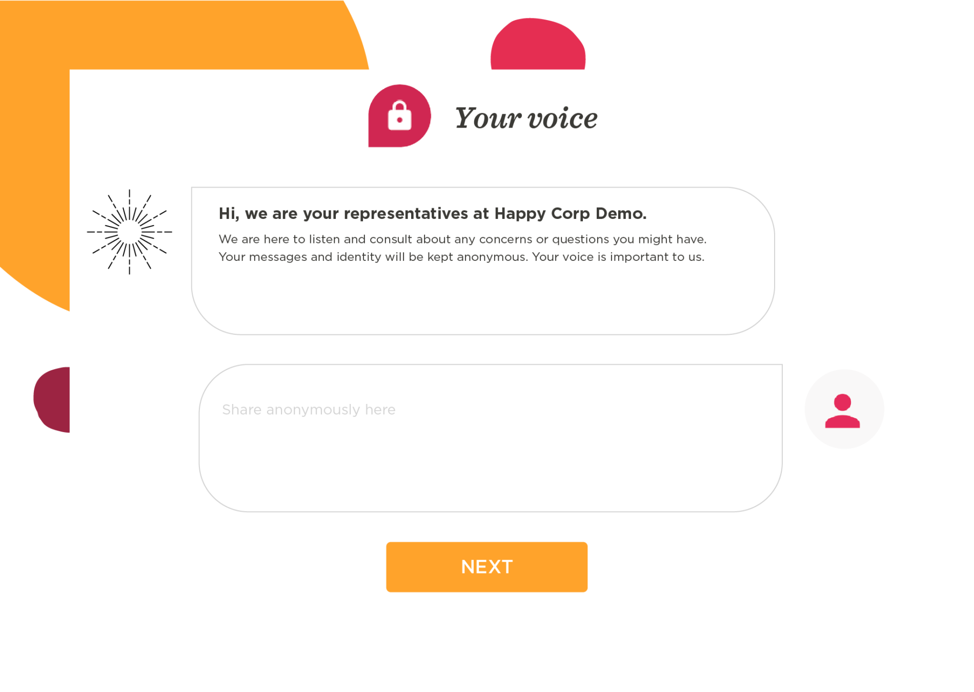 contact form, customer support, Happy Corp Demo