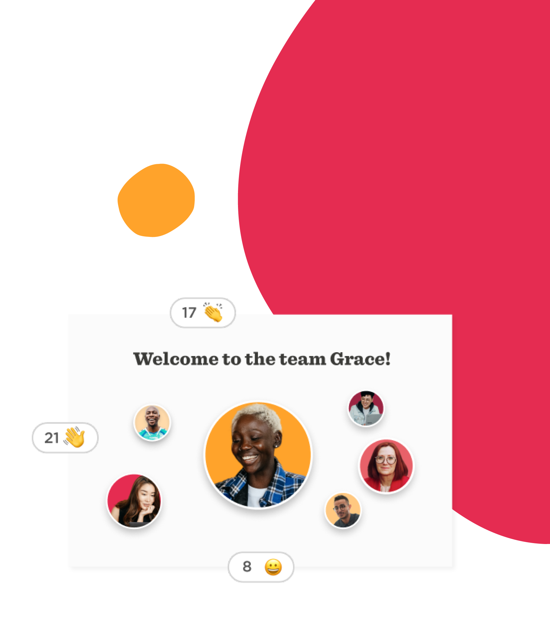 team-welcome-message, diverse-team-members-celebration