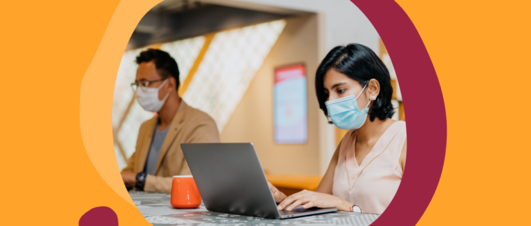 computer, workspace, mask, productivity