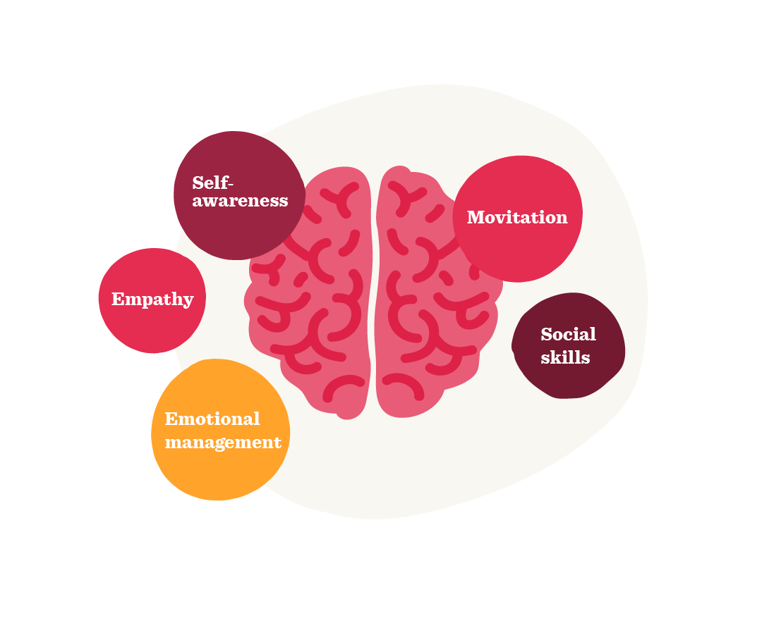 brain illustration, emotional intelligence elements