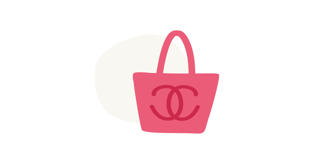pink tote bag with interlocking CC logo, minimalist design on light background