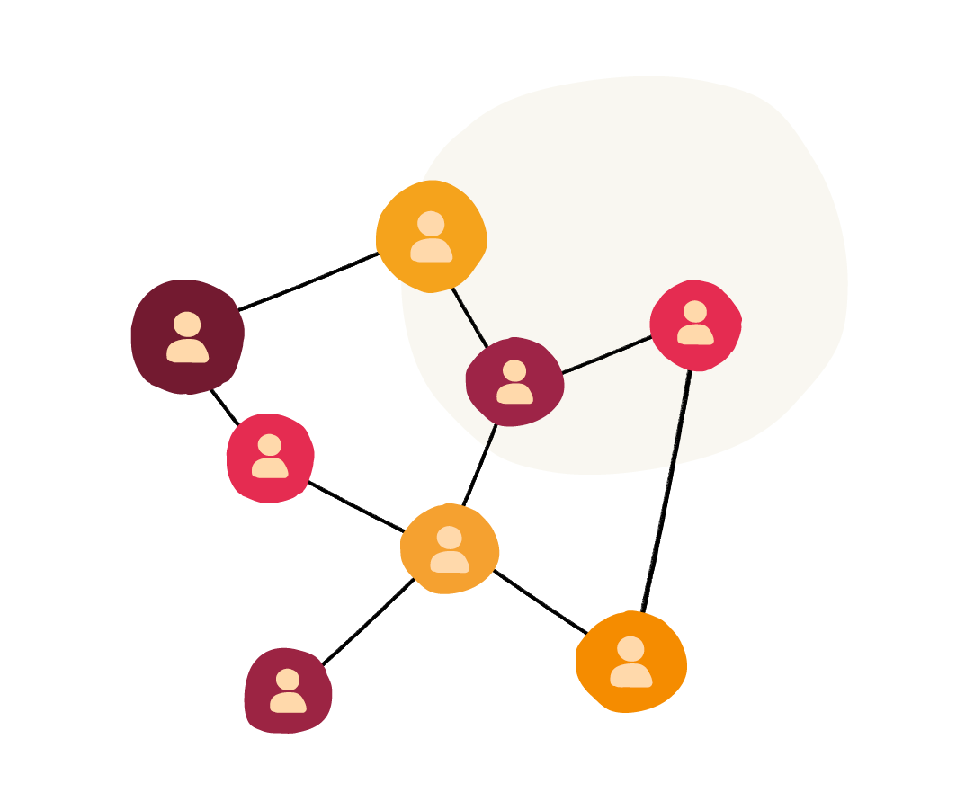 network-connection-graphic, colorful-people-icons