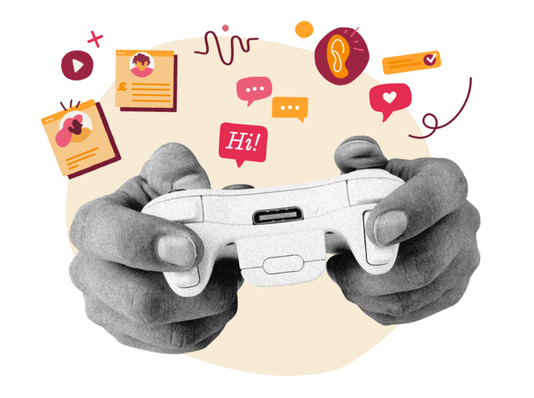 gaming controller, social media interactions