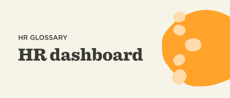 HR glossary with bold "HR dashboard" text and orange graphics on a soft background, emphasizing human resource terminology. HR glossary, HR dashboard
