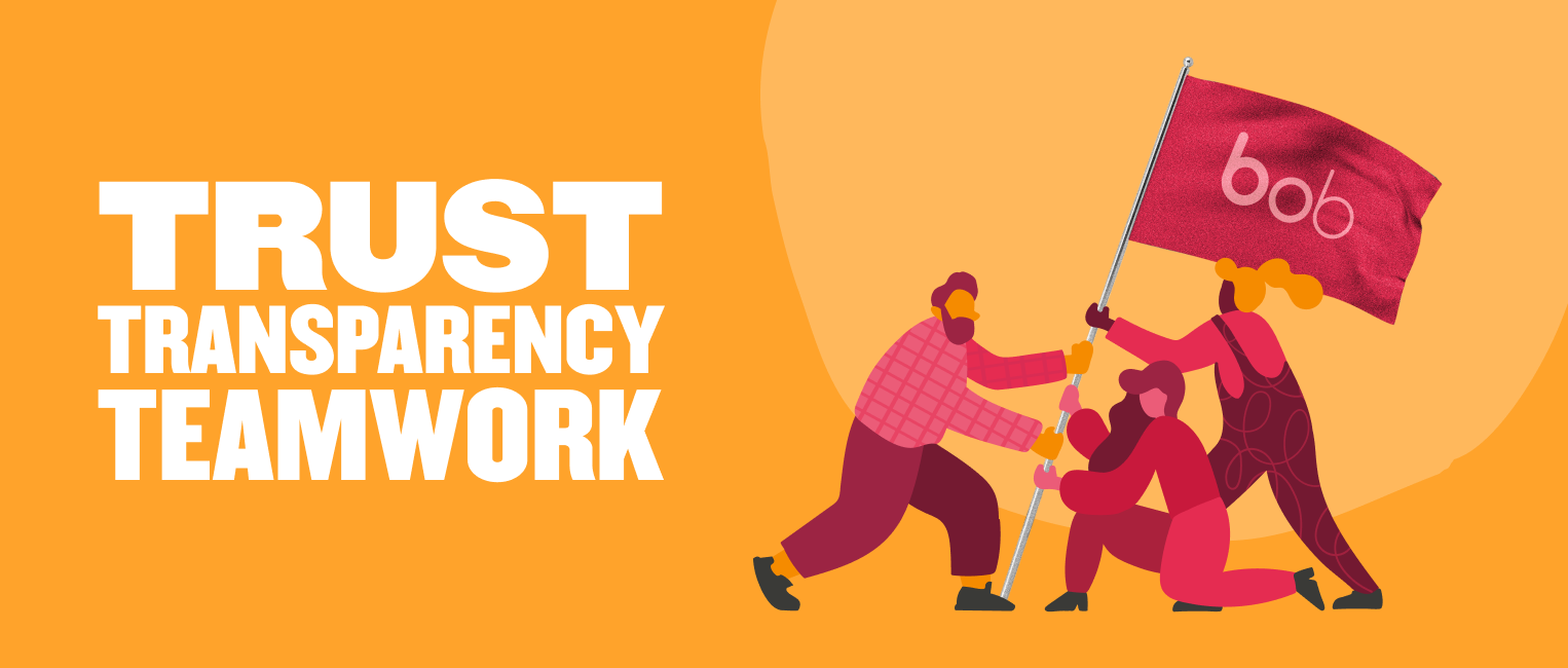trust, teamwork, transparency, collaboration, flag