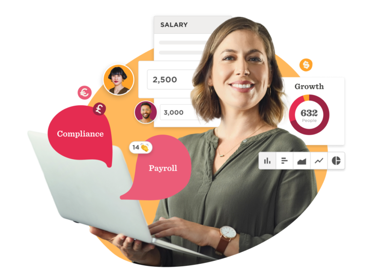 woman, laptop, salary, growth, payroll, compliance