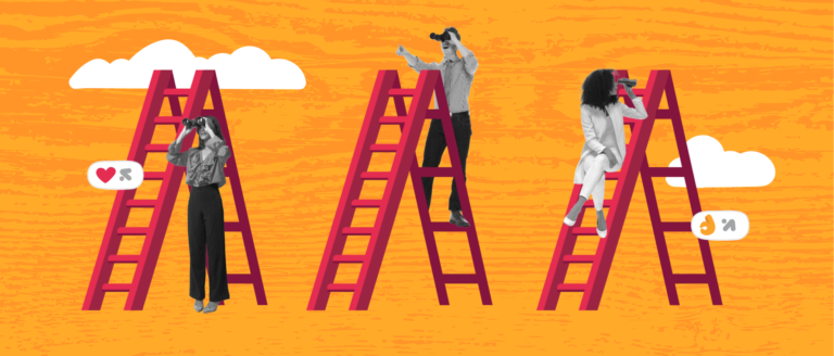 ladders, people, binoculars, socialmedia
