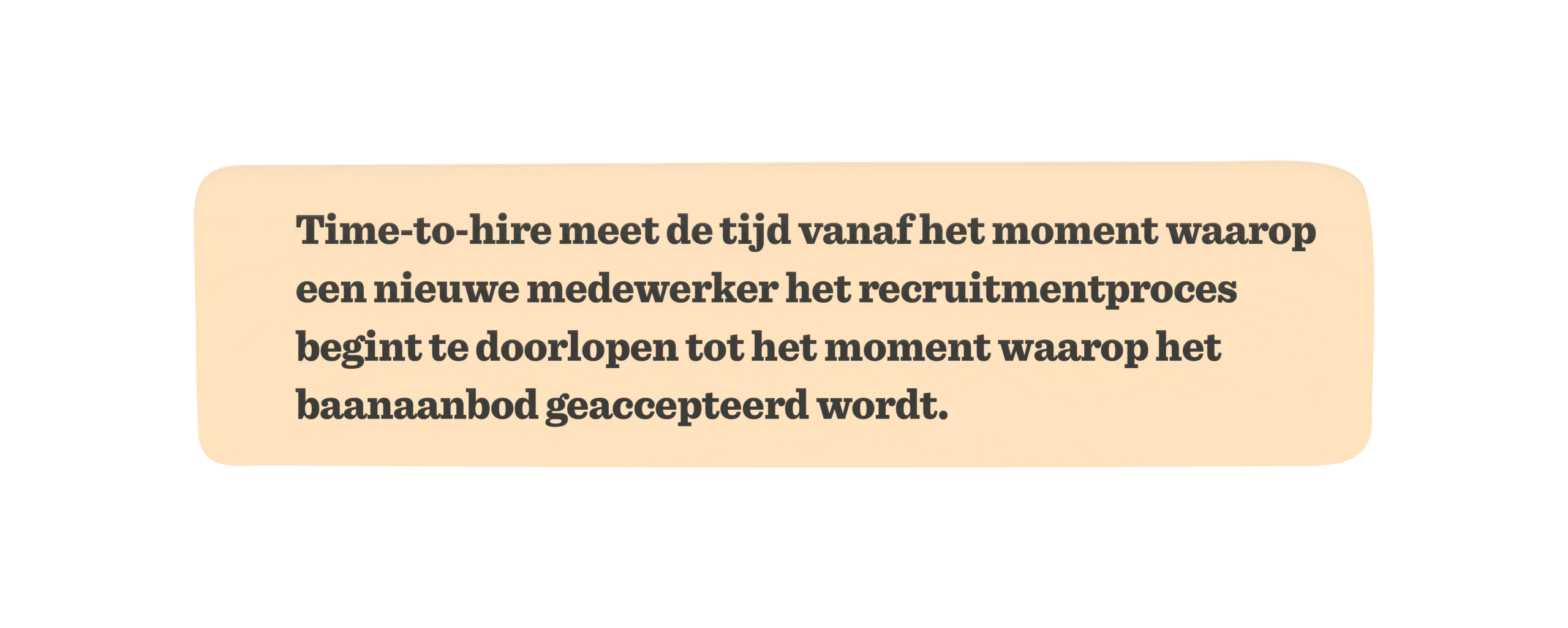 time-to-hire definition highlighting recruitment process duration, orange background with bold text explaining hiring timeline