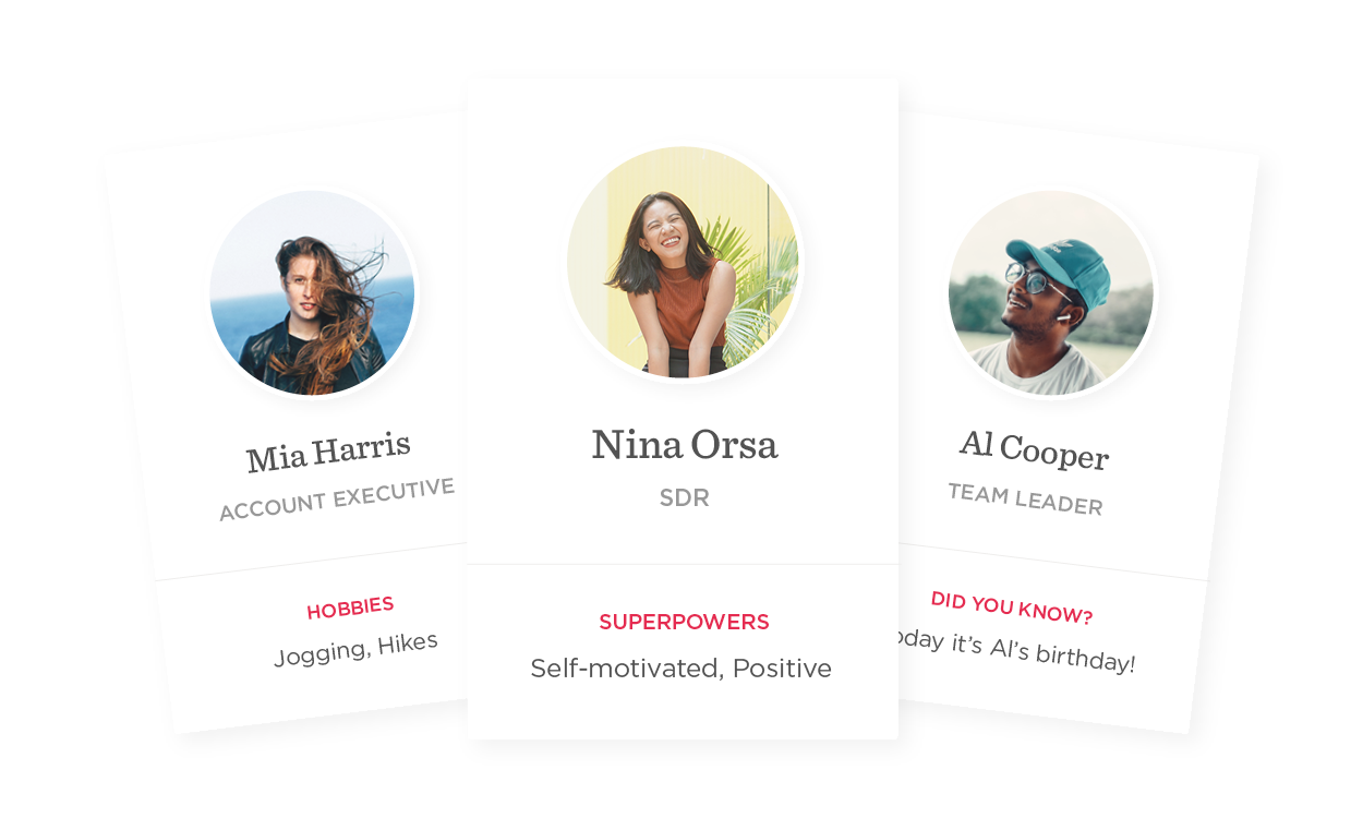 professional profiles, creative team members