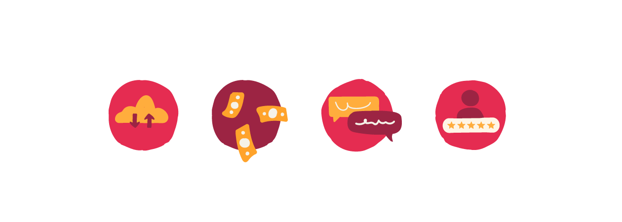 upload, feedback, rating, communication