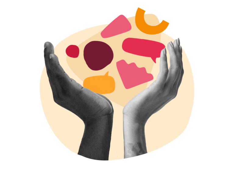 hands, colorful-shapes