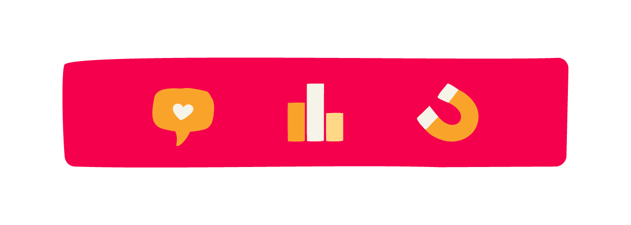 speech-bubble, bar-chart, magnet