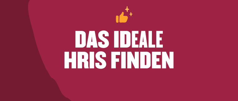 das ideale hris finden, rot hintergrund mit big thumbs up emoji und großen weißen text