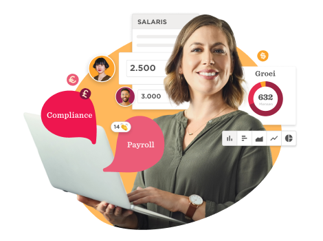 businesswoman, laptop, salary, compliance, payroll, analytics