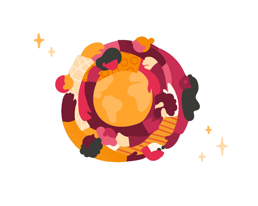 planet, food, illustration