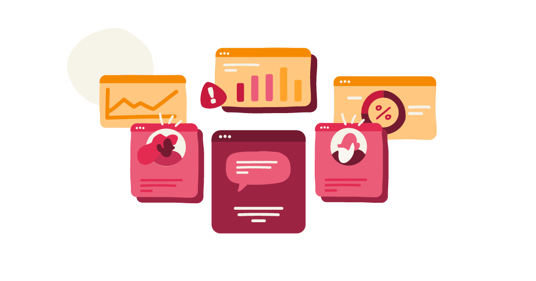 data visualization panels, colorful infographic elements for analytics and insights