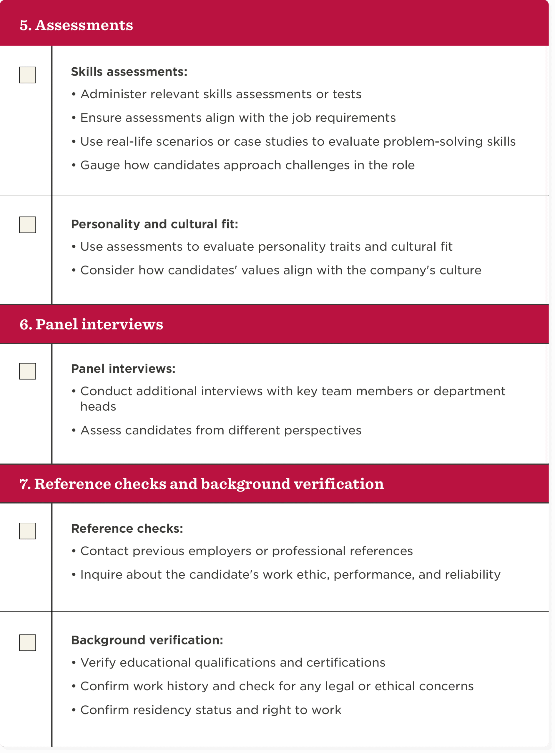 hiring process checklist