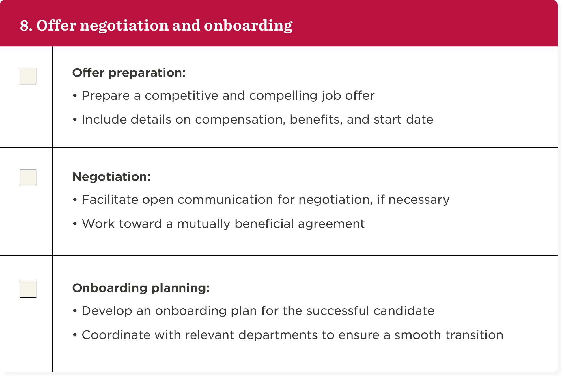 hiring process checklist
