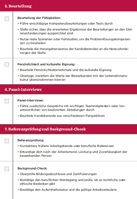 Beurteilung der Fähigkeiten, Panel-Interviews, Referenzprüfung und Hintergrund-Check in Personalverfahren. beurteilung, panel-interviews