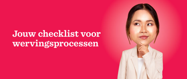 jouw checklijst voor wervingsprocessen, vrouw in blazer met een nadenkende uitdrukking tegen een felle achtergrond