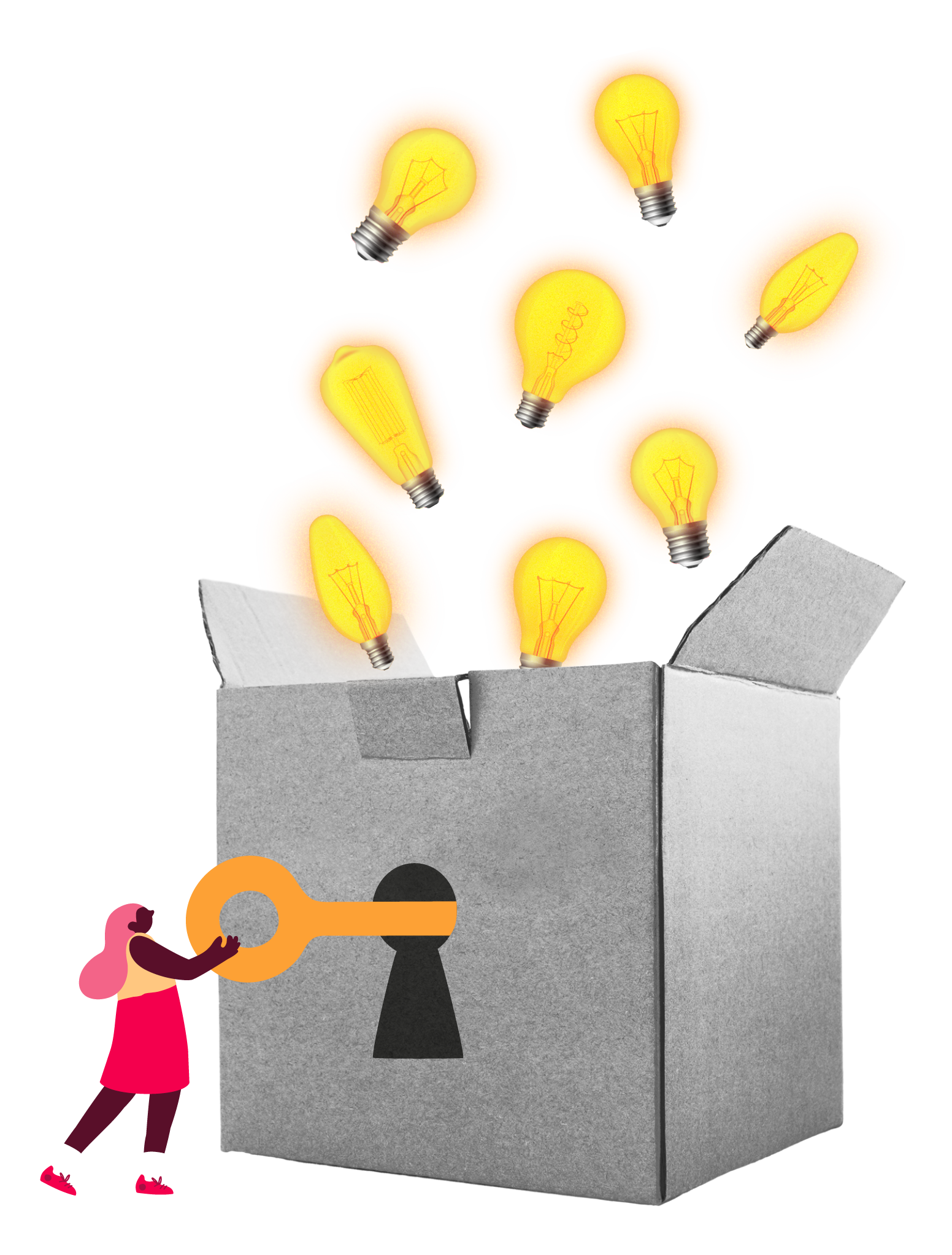 light bulbs, key unlocking box