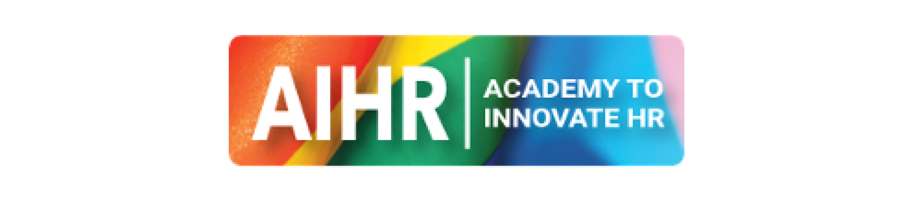 AIHR logo with colorful gradient background, featuring text "Academy to Innovate HR" emphasizing human resources education., AIHR logo, colorful gradient design, human resources education text