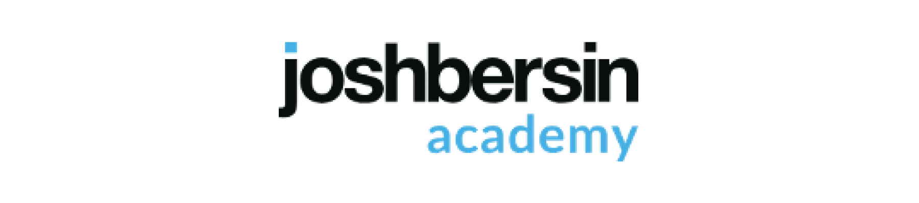 joshbersin, academy logo featuring bold text in black and light blue, representing a professional educational brand.