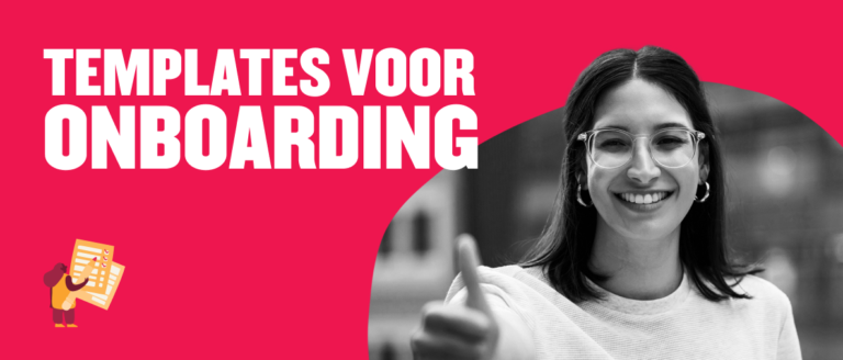 templates voor onboarding, happy woman giving thumbs up with checklist on vibrant pink background