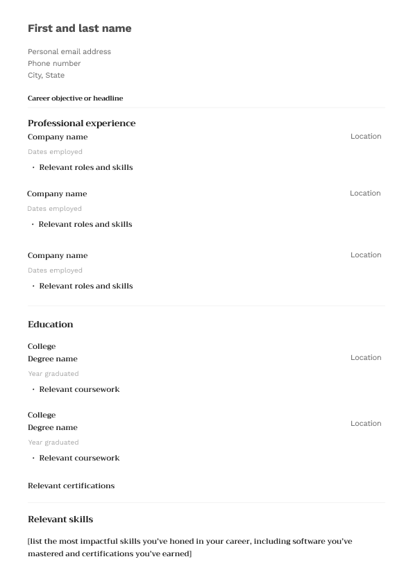 Chief People Officer template