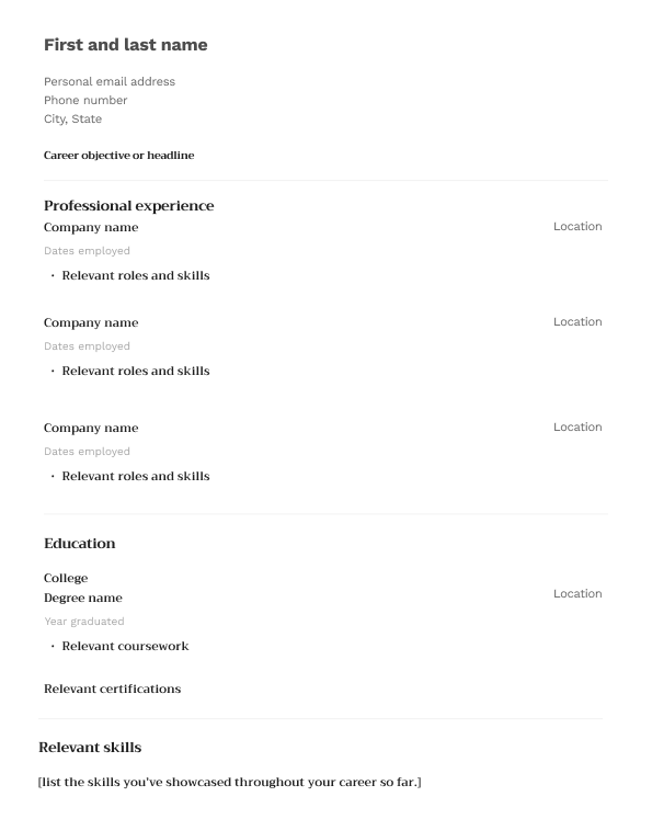 Human resources manager resume template 