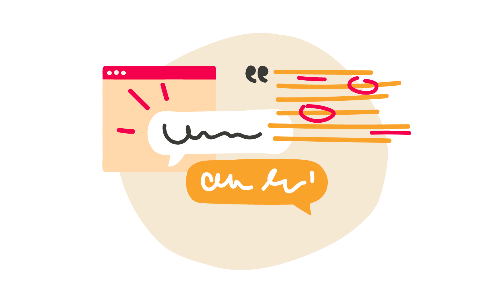 chat bubbles, digital communication elements