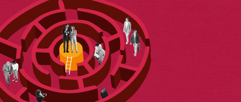 maze, people, ladder, collaboration