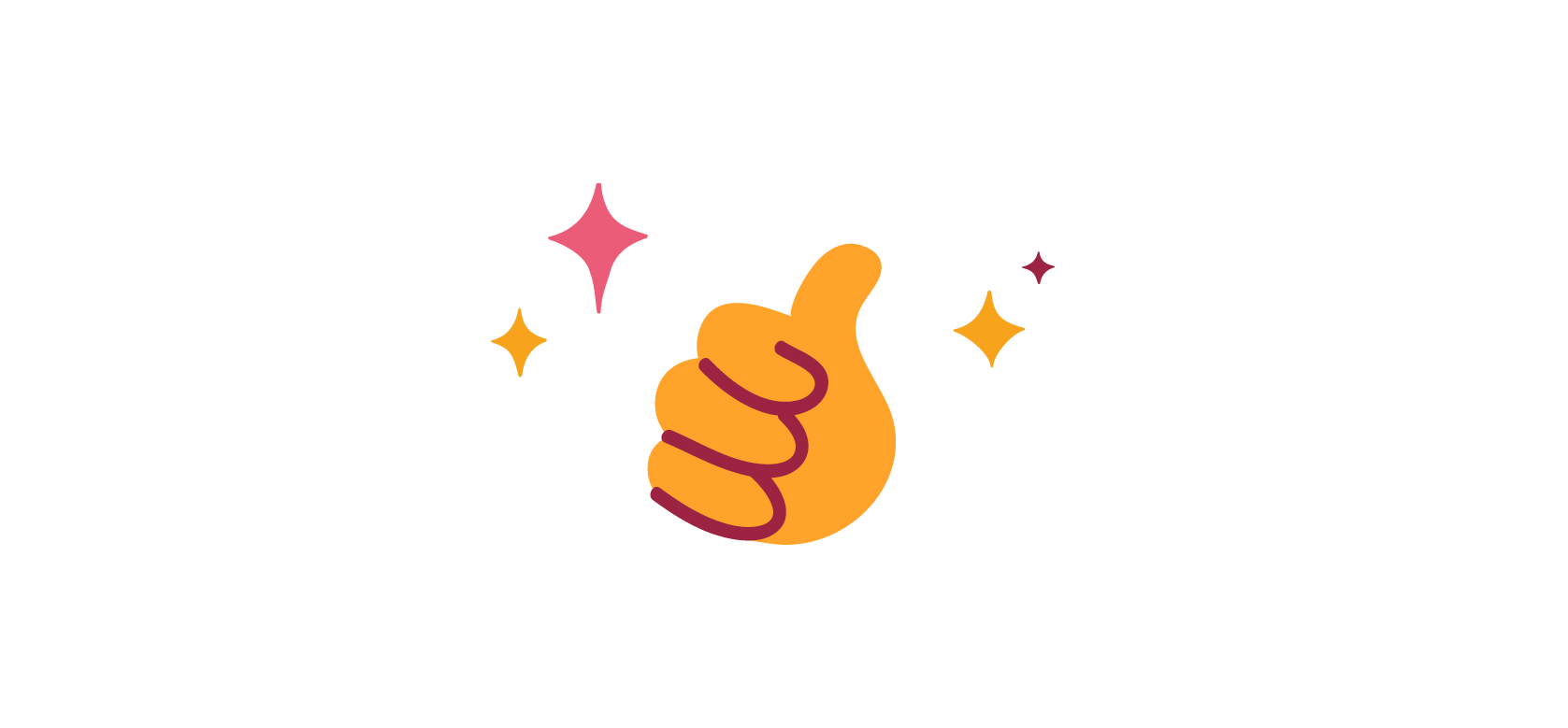 thumbs up emoji with sparkling stars in a bright, cheerful design, cheerful thumbs up icon symbolizing positivity and approval