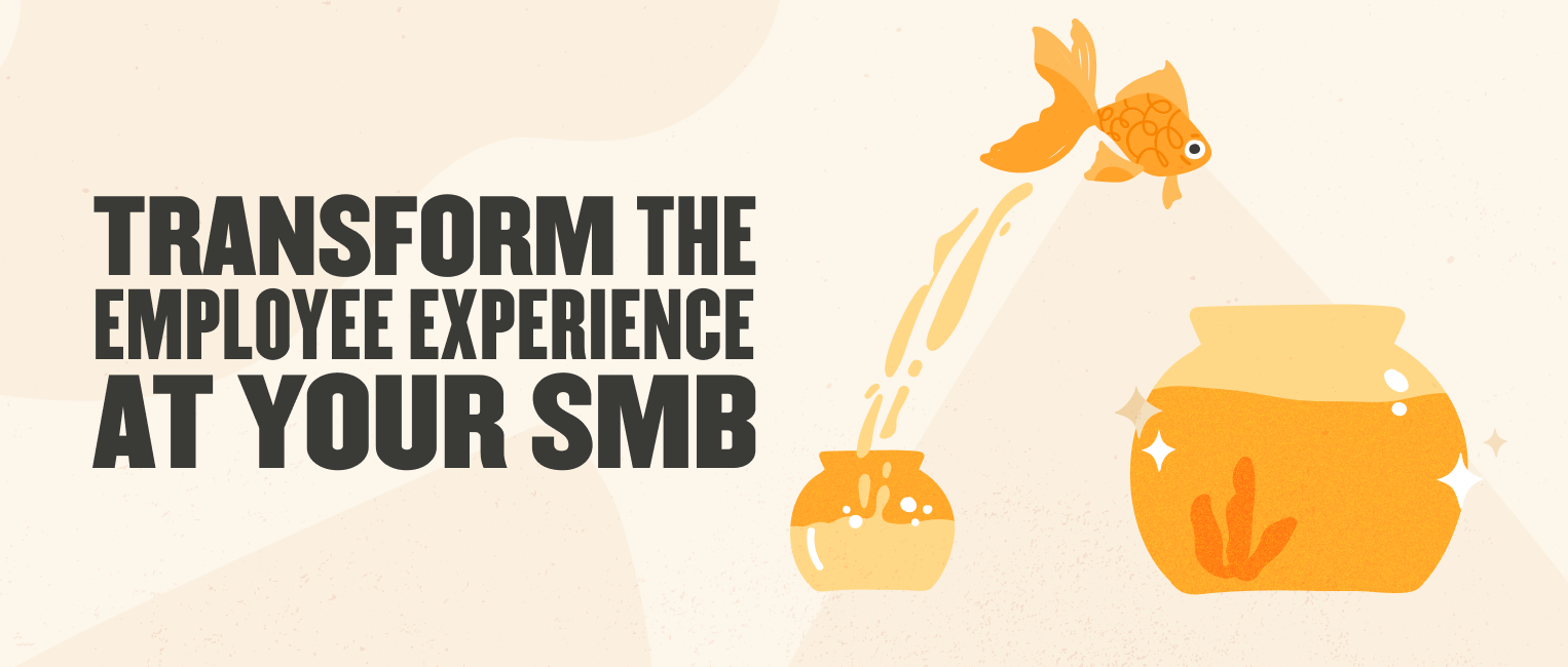 transform employee experience, small business graphic, goldfish bowl illustration