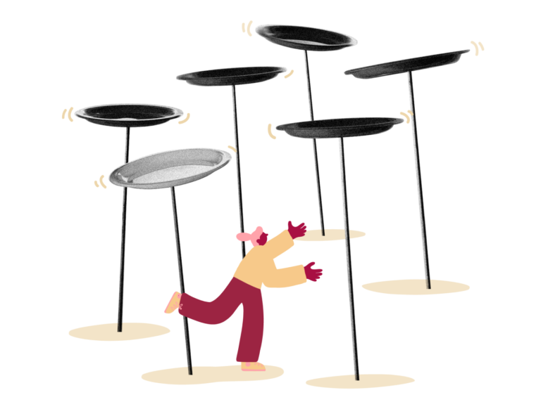 juggling performer, spinning plates