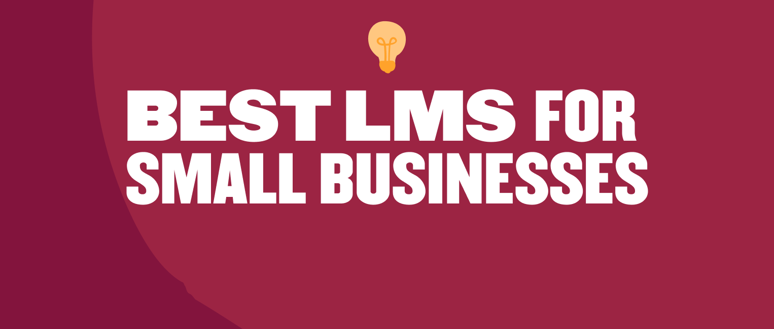 best LMS for small businesses, lightbulb symbol on a maroon background