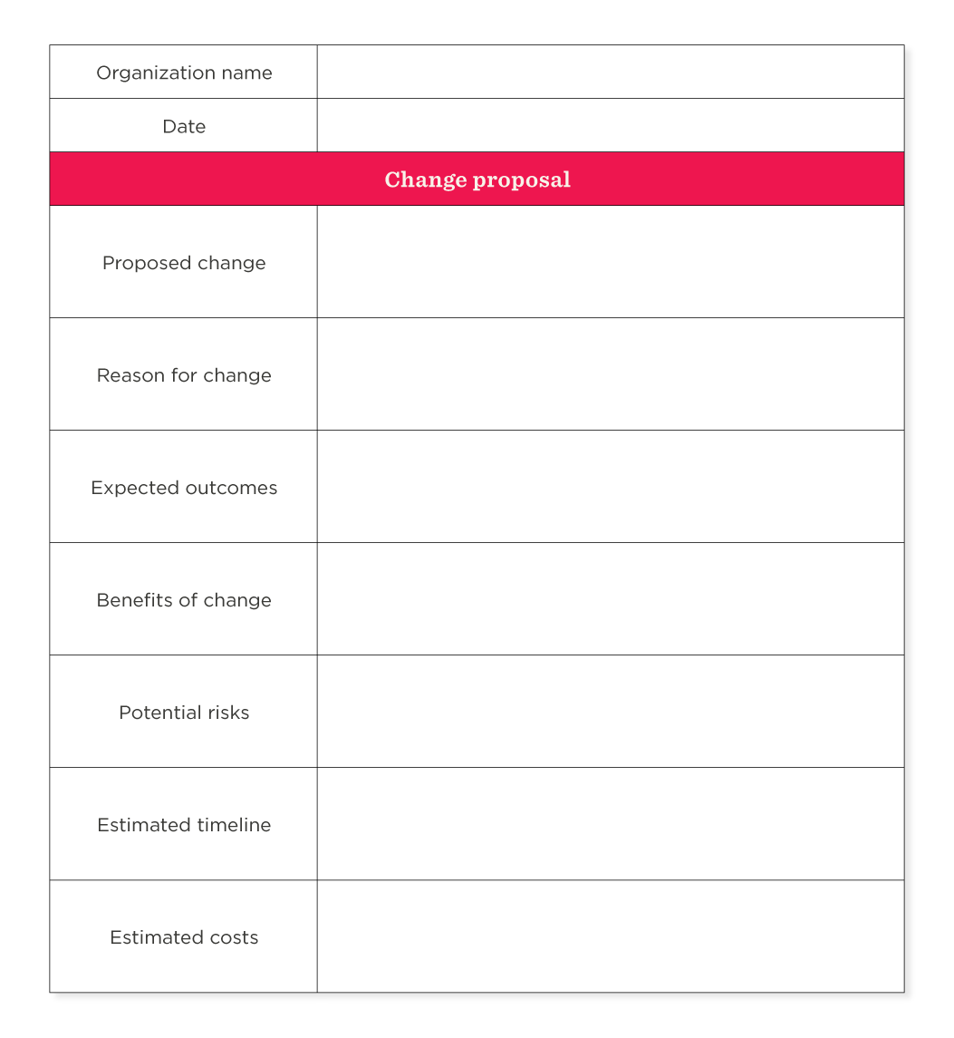 Change management plan template