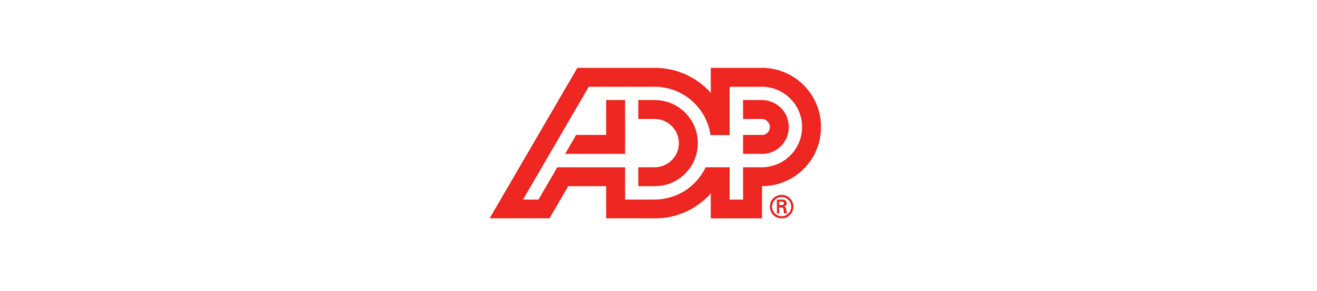 ADP logo in bold red color, representing payroll and HR services, with clear font and trademark symbol. Professional branding., ADP, logo