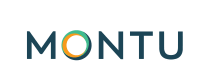 MONTU logo with bold letters, featuring a circular design in orange and green, ideal for branding and recognition., MONTU, logo design