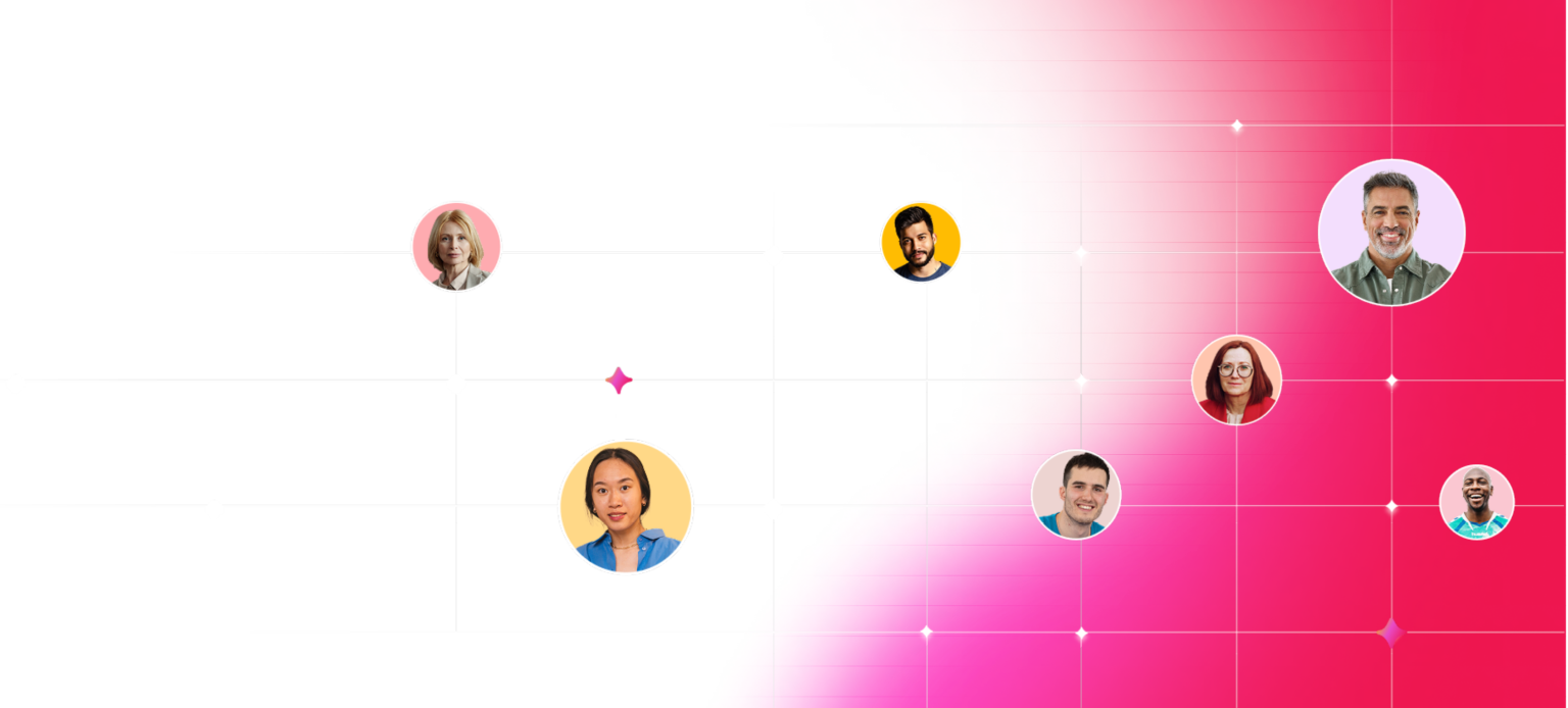abstract-visual-representation-of-diverse-people, colorful-graph-background-with-interconnecting-nodes