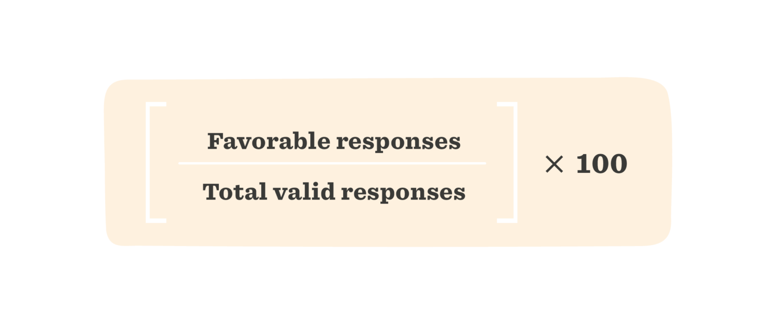 favorable responses calculation formula, percentage formula for response evaluation