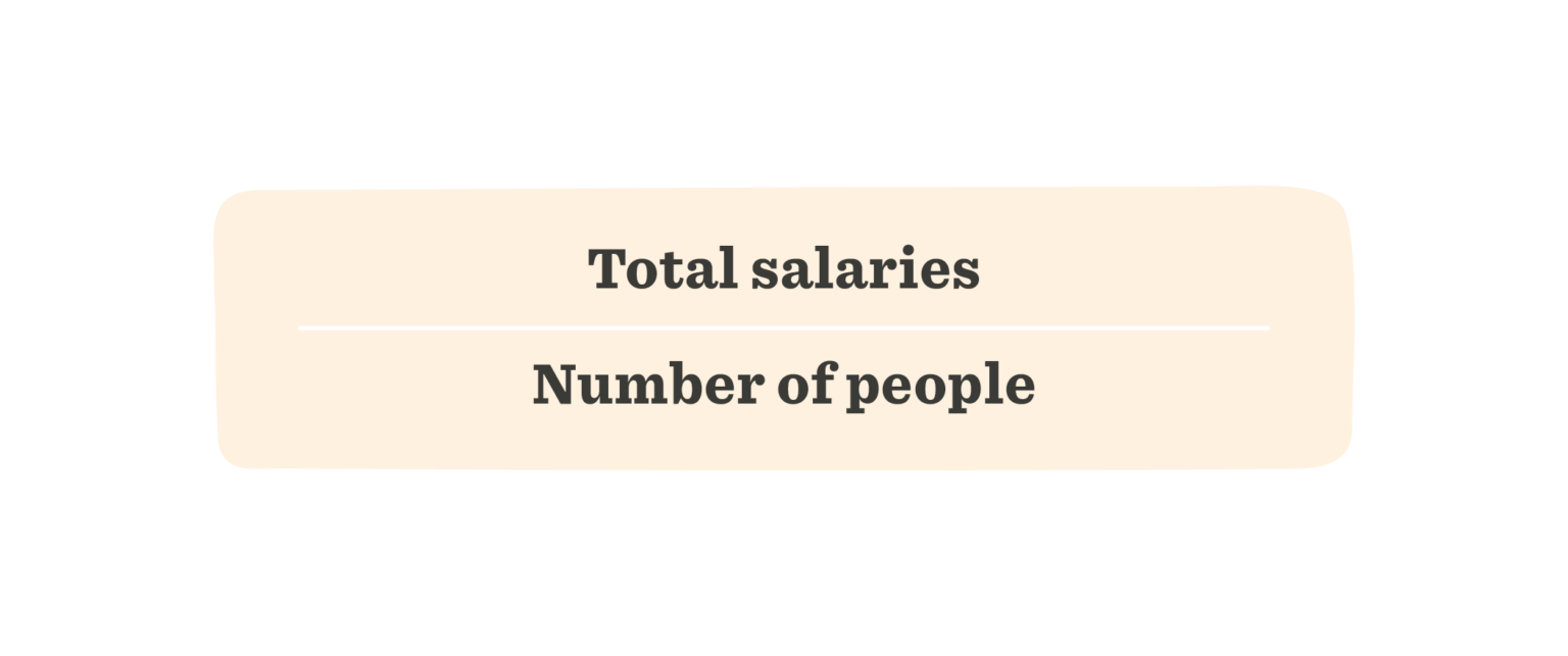 Total salaries graphic with clear text; highlights salary data and number of people involved. , salaries, data visualization