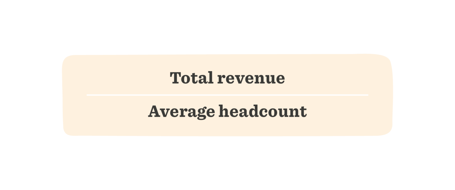 Total revenue and average headcount displayed in a simple, clear layout for easy data visibility. , data visualization, business metrics