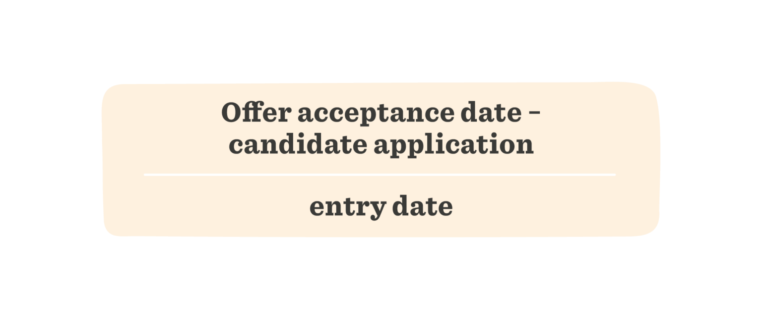 offer acceptance date candidate application, entry date information display
