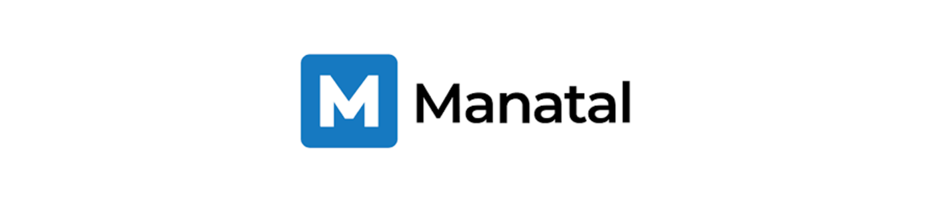 M, Manatal logo featuring a blue letter M and black text representing a recruiting software platform.