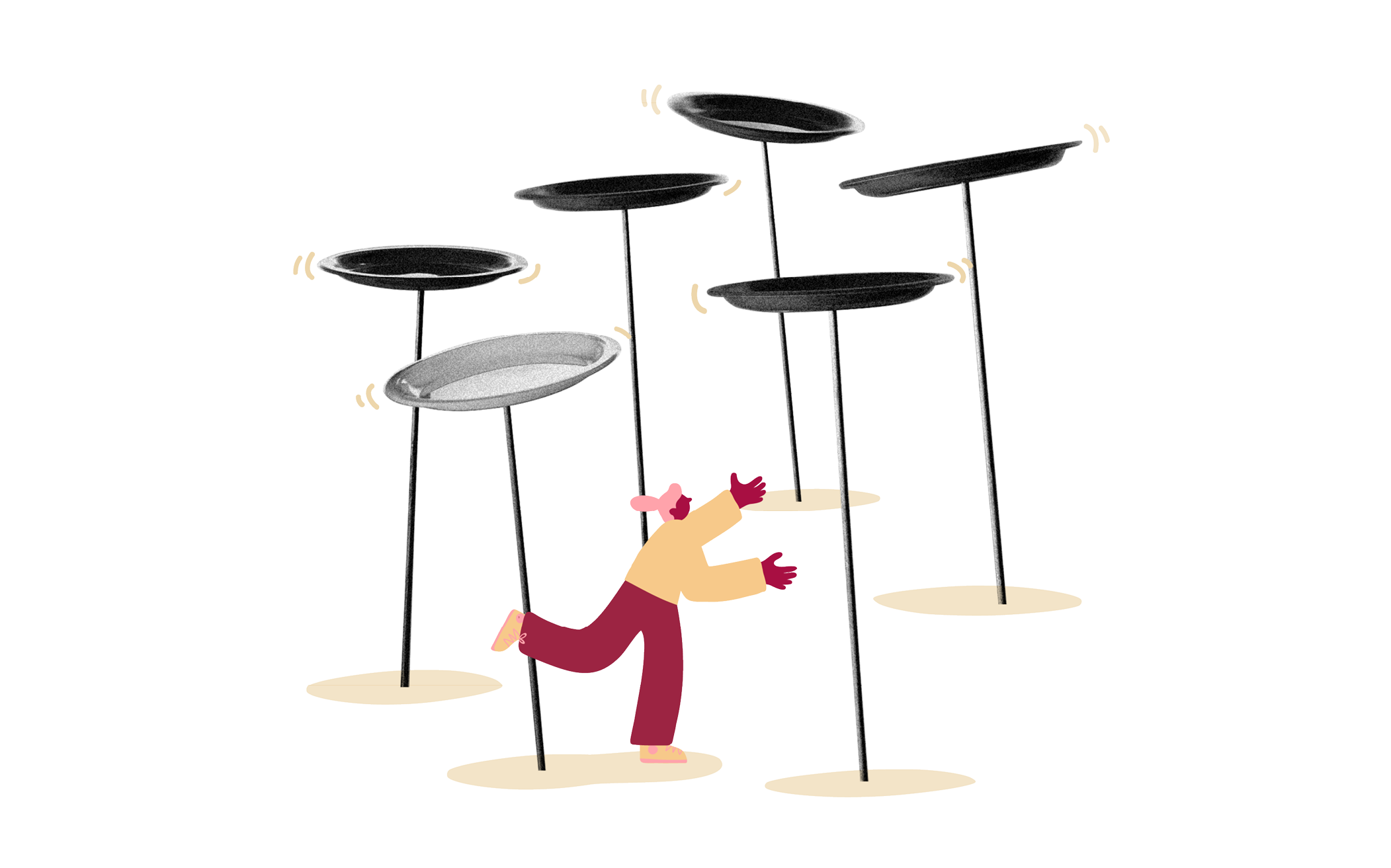 juggler, plates, balancing